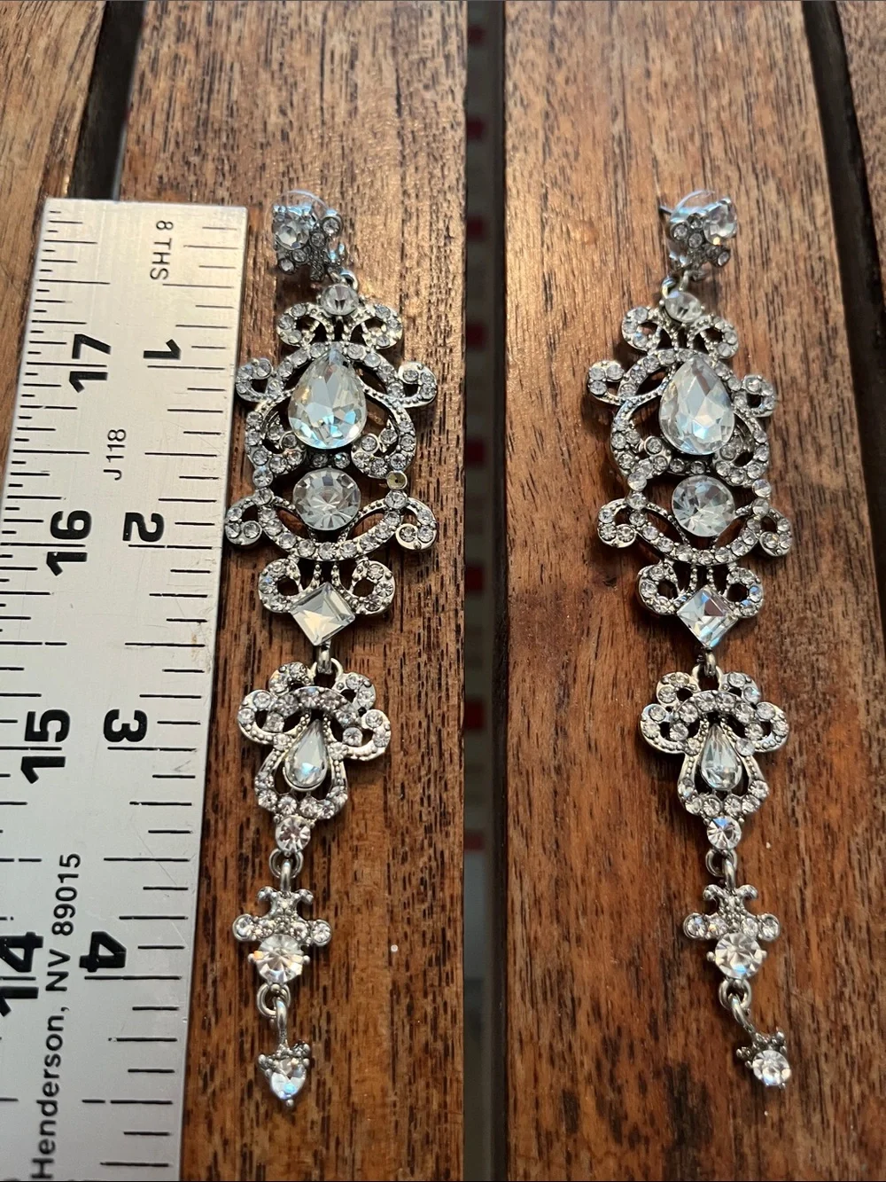 Elegant Silver Crystal Chandelier Drop Earrings